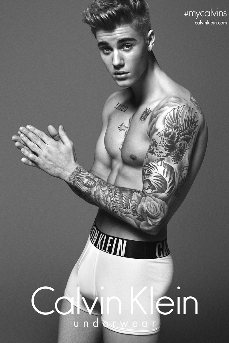 Justin Bieber & Lara Stone in Calvin Klein 2015 Spring Global Advertising Campaign
