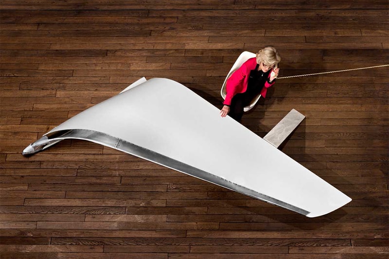 Les Ateliers FLOWN Constructs the Cantilevers Desk from the Wing of a Boeing 737