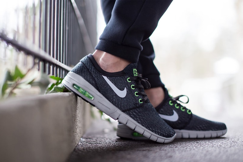 Nike SB Stefan Janoski Max Black/Wolf Grey-Flash Lime