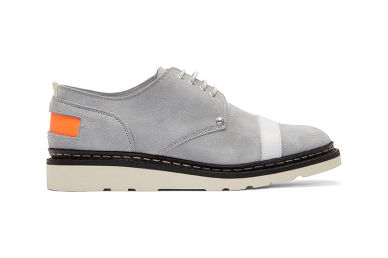 OAMC x Ateliers Heschung Grey Suede Contrast Derby Shoes