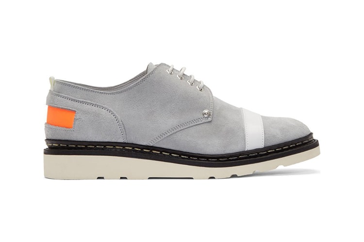 OAMC x Ateliers Heschung Grey Suede Contrast Derby Shoes