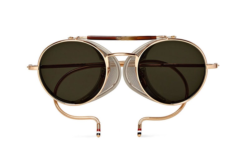 Thom Browne Black Round Sunglasses with Subtle Gold Trim Black & Gold Acetate & Titanium Round Sunglasses by Thom  main image 4