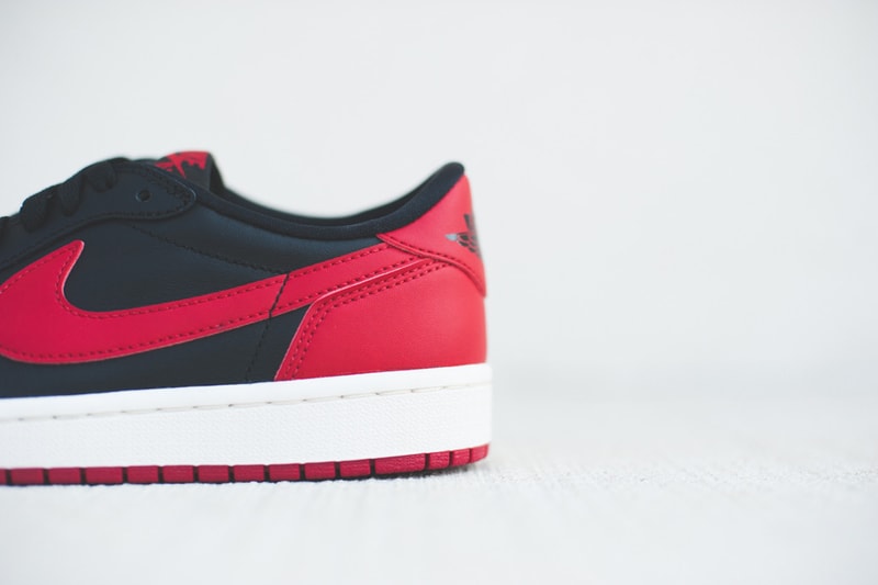 A Closer Look at the Air Jordan 1 Retro Low OG Black/Varsity Red-Sail