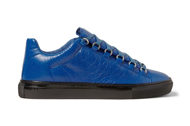 Arena leather low trainers Balenciaga Blue size 7 UK in Leather  32263199