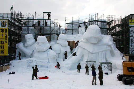 Building-Sized Star Wars Snow Sculptures Built for Sapporo Snow Festival