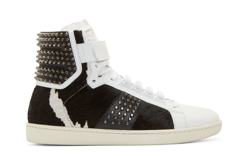 Saint Laurent SL/10 Court Classic High-Top White & Black Calf Hair