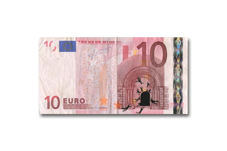 Stefanos Defaces Euro Banknotes As Art