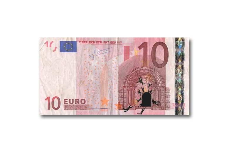 Stefanos Defaces Euro Banknotes As Art