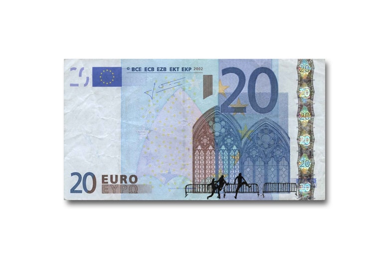 Stefanos Defaces Euro Banknotes As Art