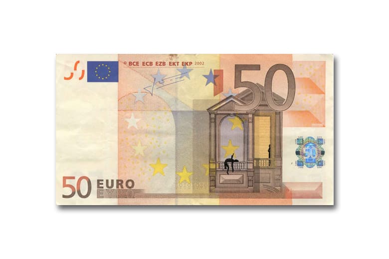 Stefanos Defaces Euro Banknotes As Art
