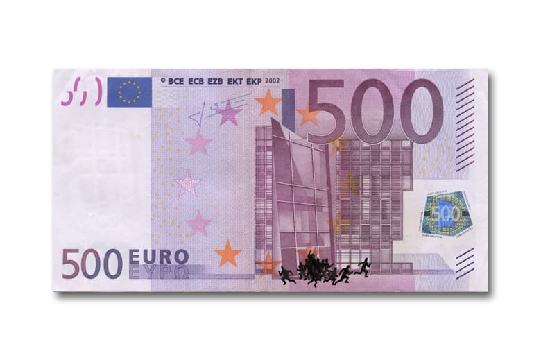 Stefanos Defaces Euro Banknotes As Art