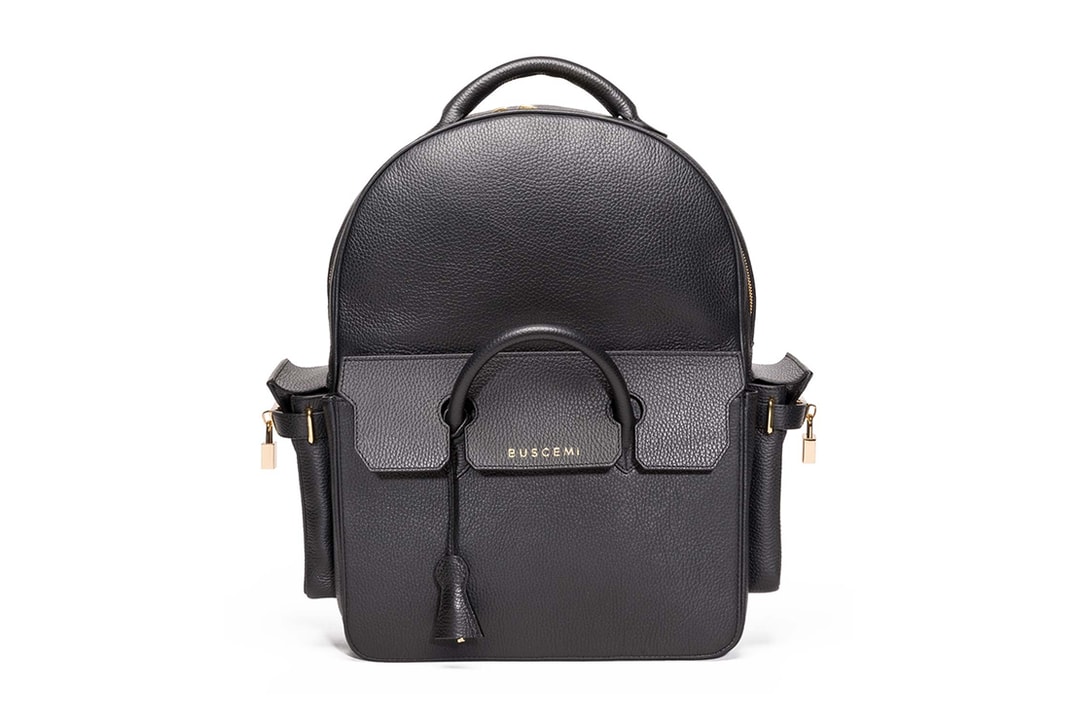 buscemi phd large leather backpack Justin Reed lock closure BUSCEMI PHD MEN'S CALF LEATHER