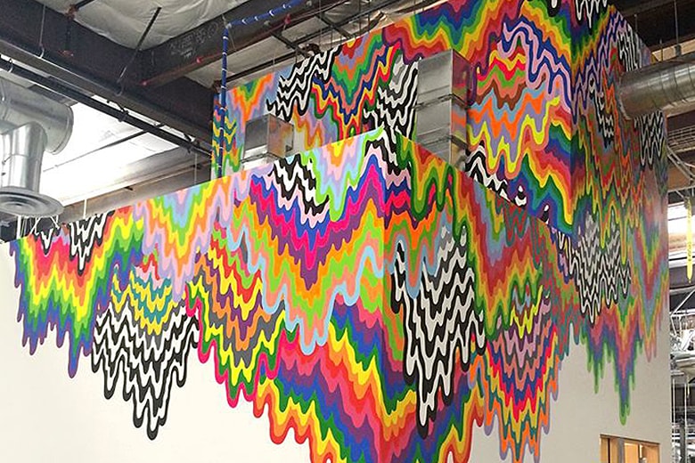 Artist Jen Stark's Psychedelic Murals for Facebook HQ