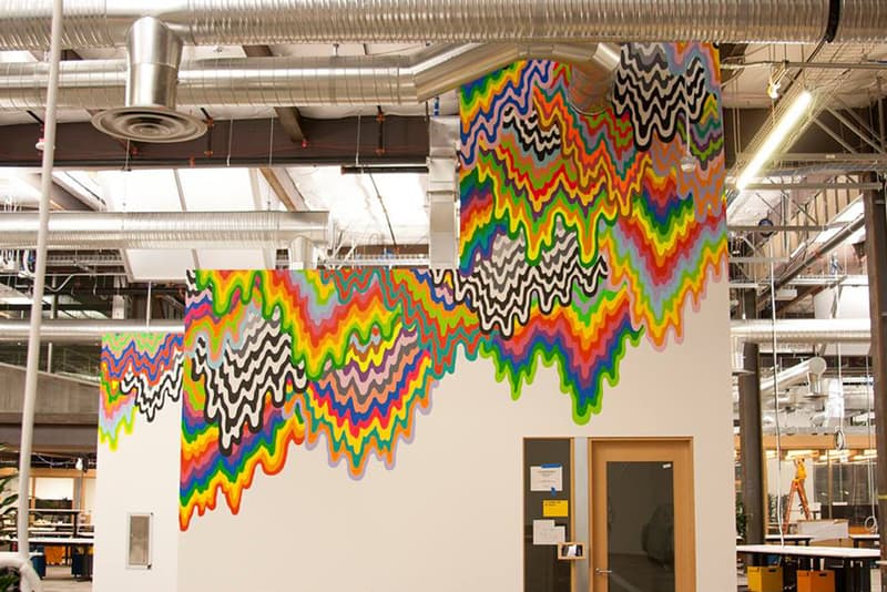 Artist Jen Stark's Psychedelic Murals for Facebook HQ