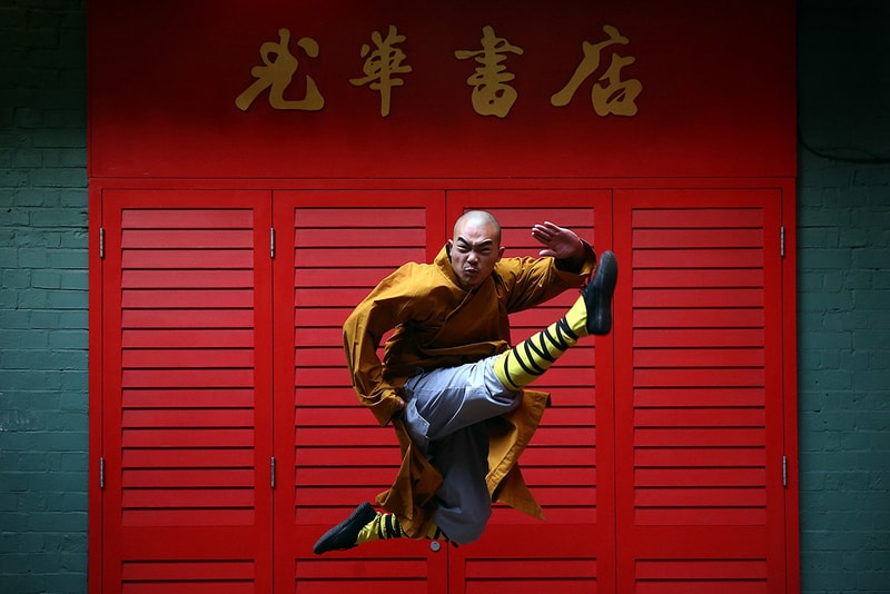 Buddhist Warrior Monks Excelling at Kung Fu