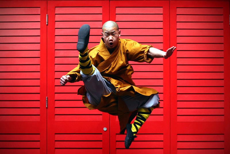 Buddhist Warrior Monks Excelling at Kung Fu