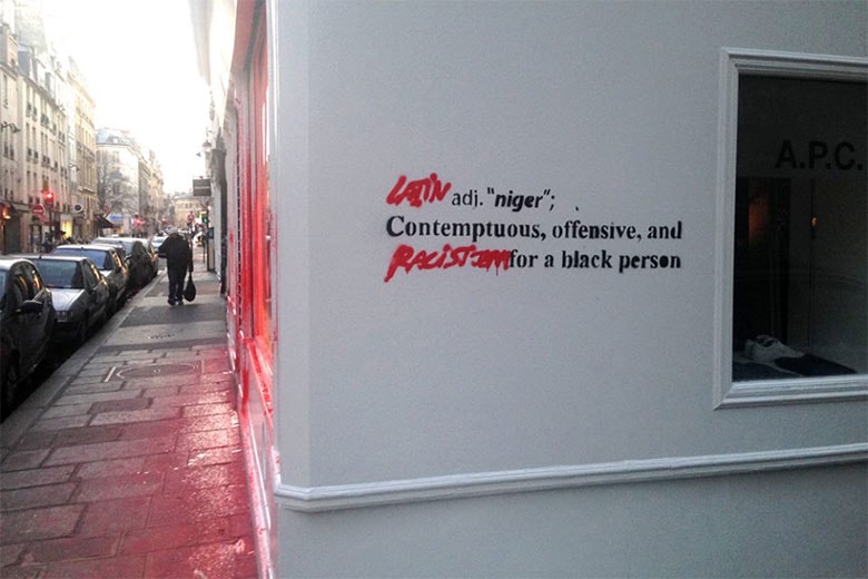 Kidult Vandalizes the A.P.C. Paris Store with the N-Word