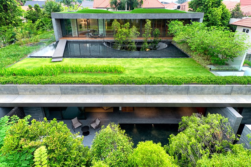 The Wall House by FARM Architects Overlooks Singapore Skyline