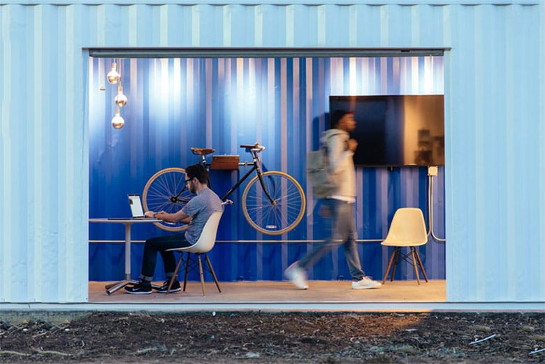 Trade Warehouse Converted Into a Colorful Workspace by Rapt Studio