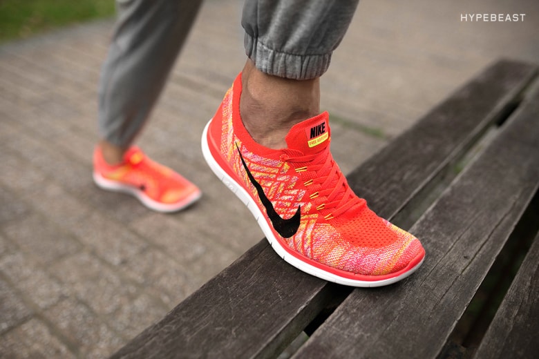A Closer Look at the Nike Free 4.0 Flyknit "Bright Crimson/Hot Lava"