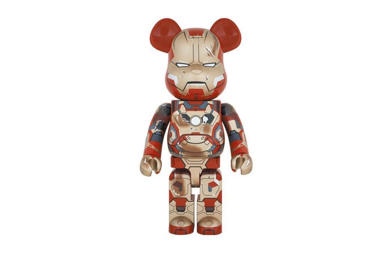 Marvel x Medicom Toy Iron Man Mark XLII "Damage" 1000% Bearbrick 