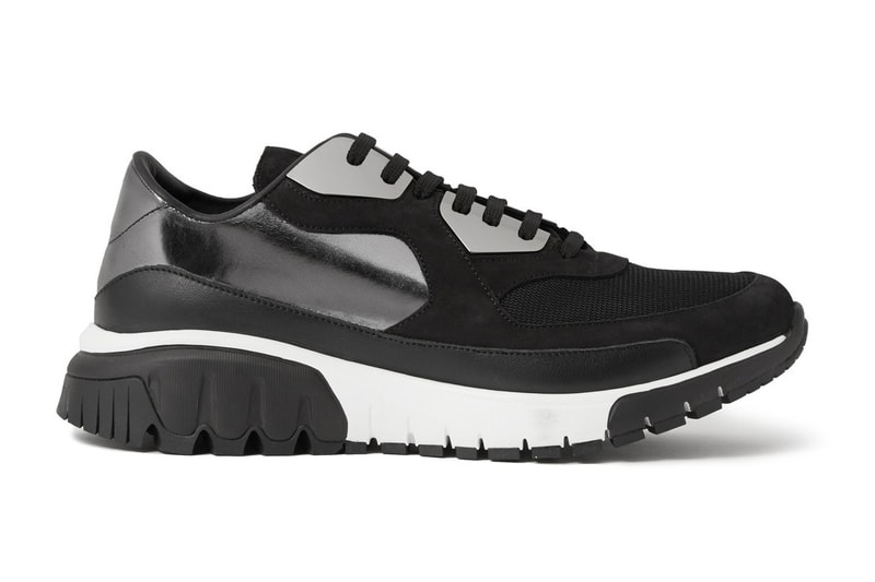 Neil Barrett Trekrun Suede Leather and Metal Sneakers 