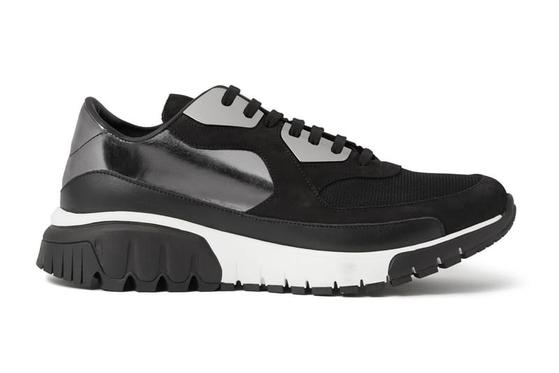 Neil Barrett Trekrun Suede Leather and Metal Sneakers 