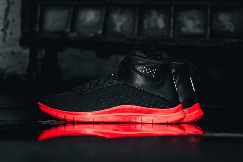 Nike Free Hypervenom Mid Black/Hot Lava