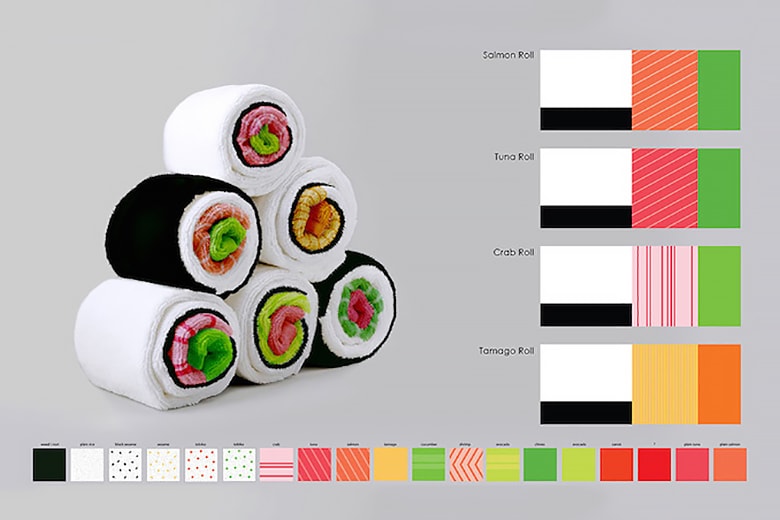 OTOTO DESIGN's Sushi Towels by Jenny Pokryvailo