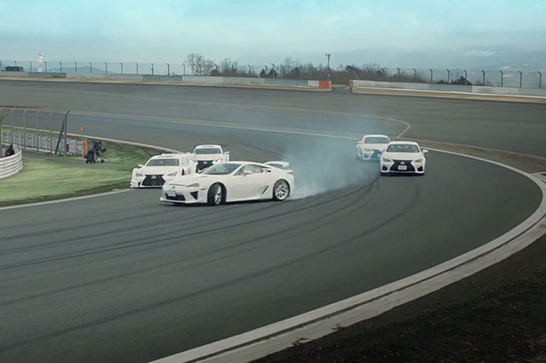 Watch the Lexus LFA and RC F Drift Around the Fuji Speedway