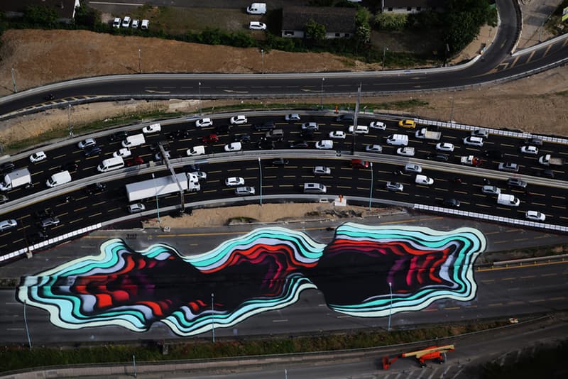Street Artist 1010 Paints Optical Illusion in Paris Streets