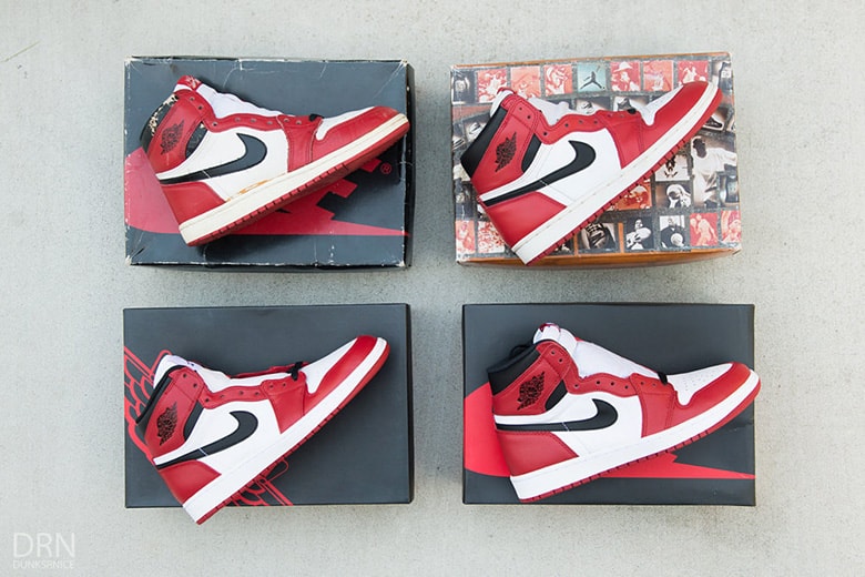 A Detailed Comparison of Four Different Air Jordan 1 "Chicago" Renditions