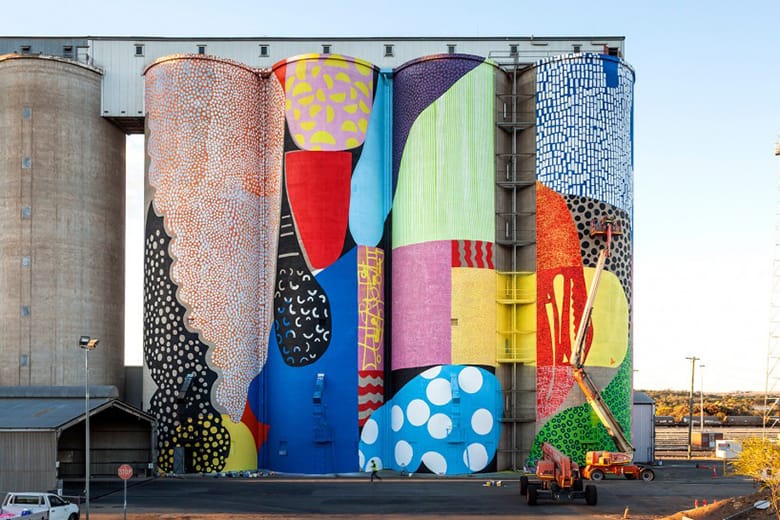 HENSE Giant Mural on Grain Silos in Western Australia