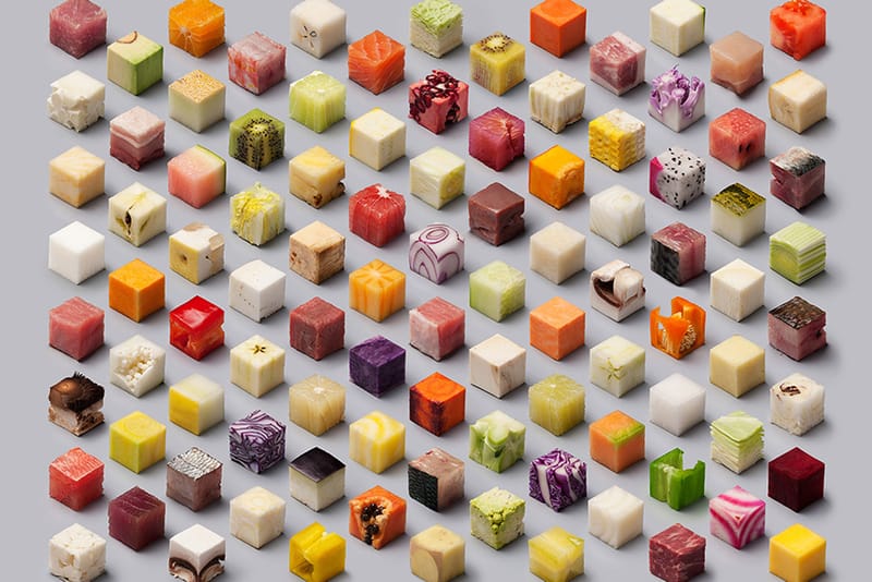 Lernert and Sander Present 98 Perfect Cubes of Raw Food