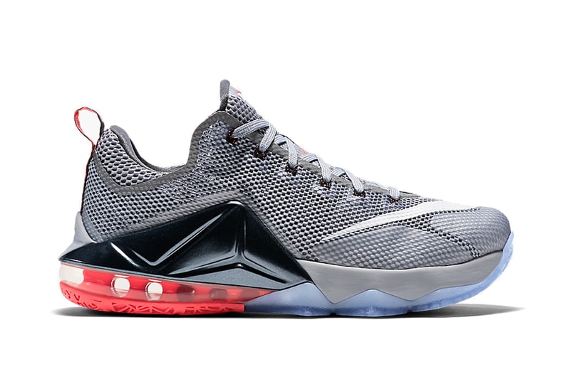 Nike LeBron 12 Low Wolf Grey/Black-Hot Lava