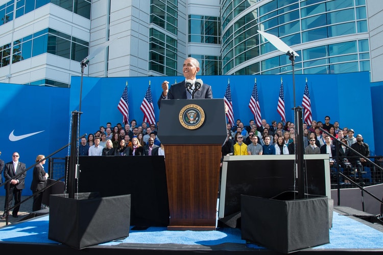 President Obama Visits Nike's World Headquarters