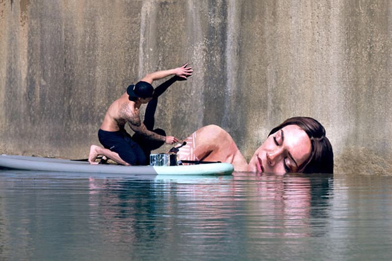 Surfer Paints Hyper-Realistic Bathing Ladies at Water's Edge