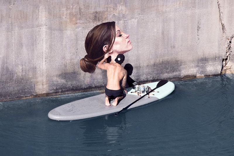 Surfer Paints Hyper-Realistic Bathing Ladies at Water's Edge