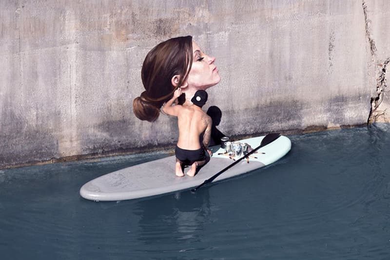 Surfer Paints Hyper-Realistic Bathing Ladies at Water's Edge