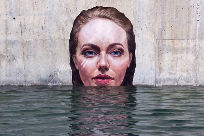 Surfer Paints Hyper-Realistic Bathing Ladies at Water's Edge