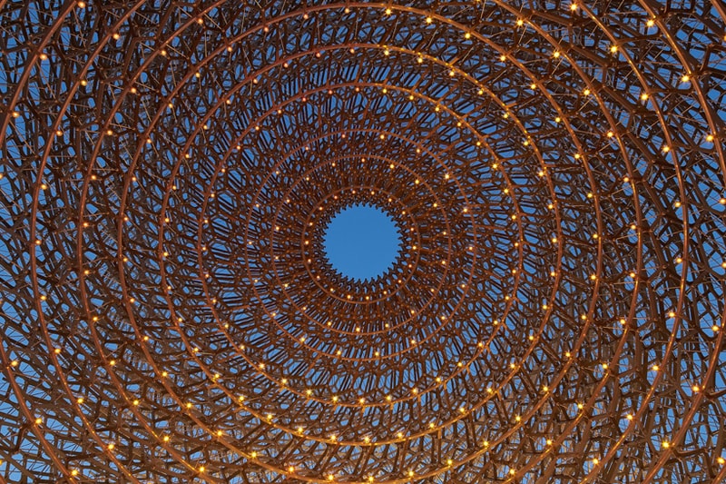 The UK Pavilion Presents a Giant Aluminum Beehive