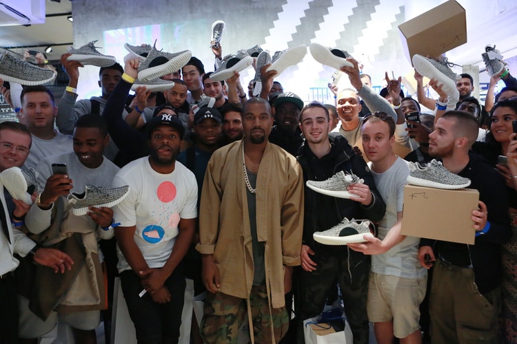 Kanye West Surprised Customers at a London adidas Originals Store During the Yeezy Boost 350 Launch