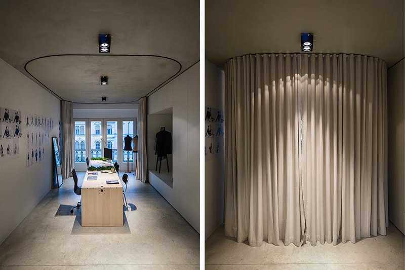 Dekleva Gregoric Architects Uses Curtains to Create Rooms in This Office Design