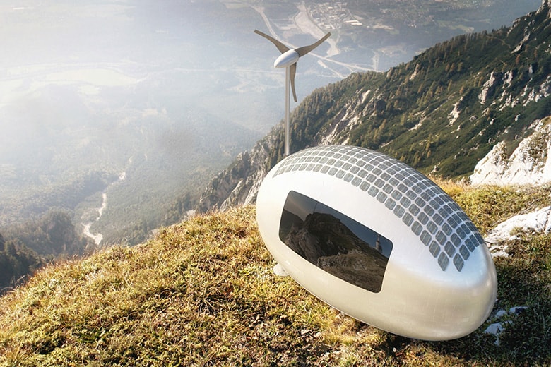The Ecocapsule is Self-Sufficient on Solar and Wind Energy