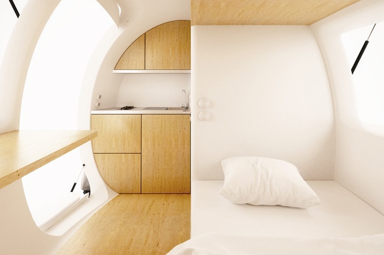 The Ecocapsule is Self-Sufficient on Solar and Wind Energy