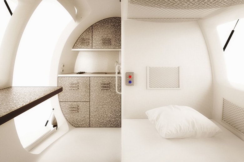 The Ecocapsule is Self-Sufficient on Solar and Wind Energy