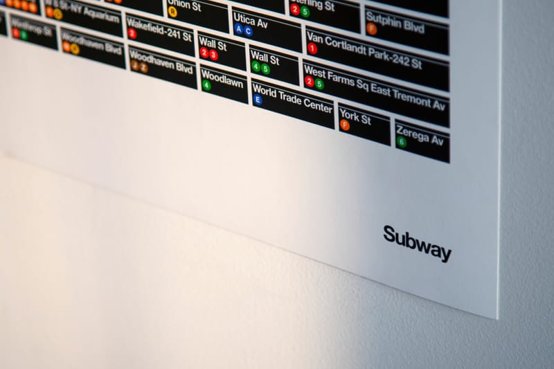 The New York Subway System by Pantone Color Print