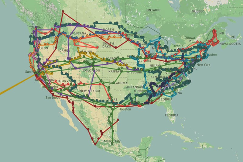A Map of Literature's Greatest American Road Trips