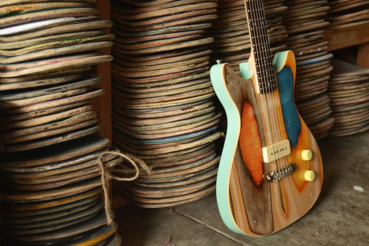 Designer Nick Pourfard Upcycles Skate Decks Into Colorful Guitars