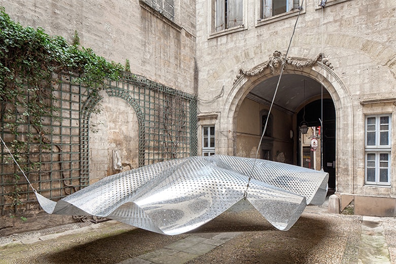 FAKT Creates an Aluminum Cloudscape in a French Courtyard